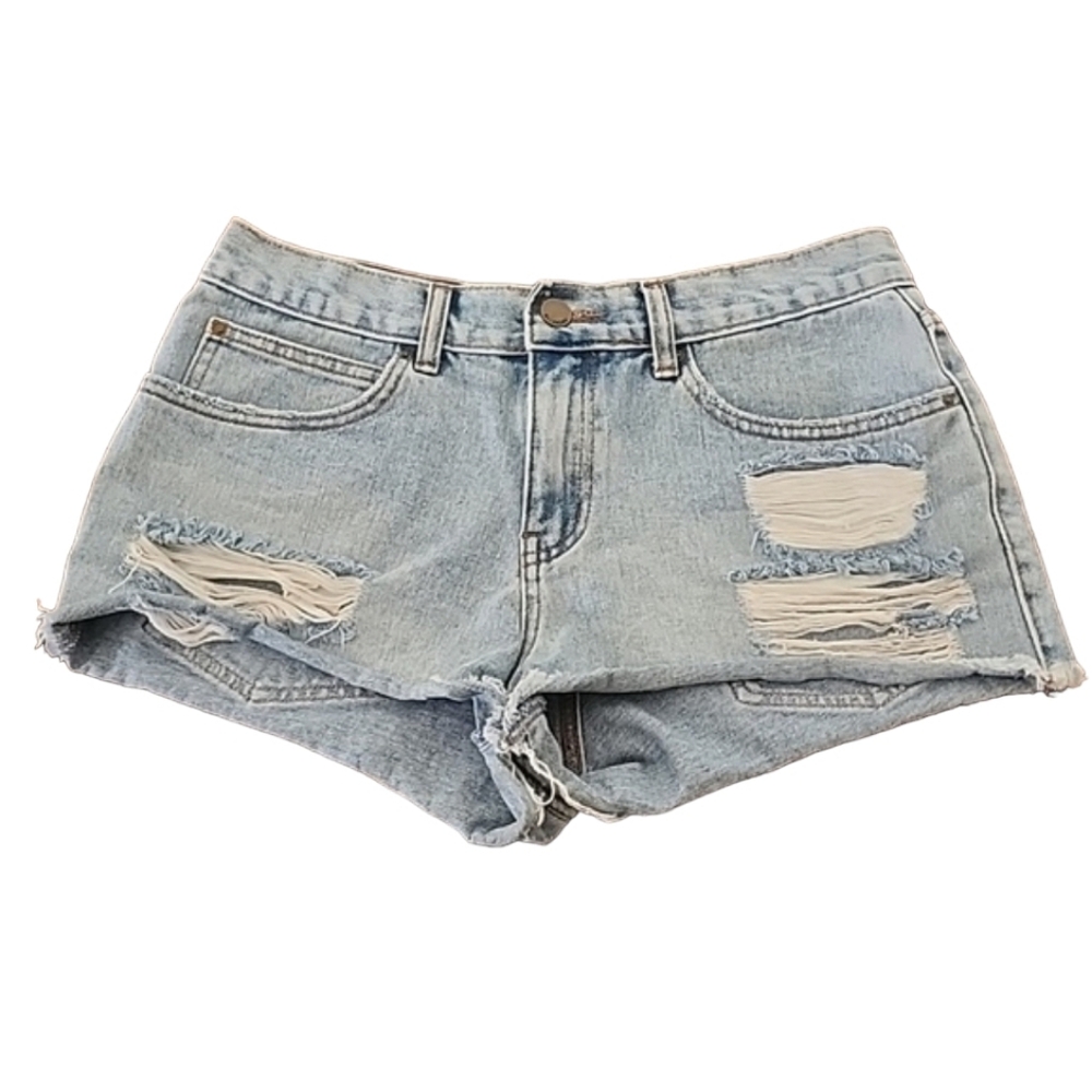 BILLABONG Drift Away Cut Off Jean Shorts 28 Surfside Wash Jeans Ripped Destroyed - Picture 5 of 15